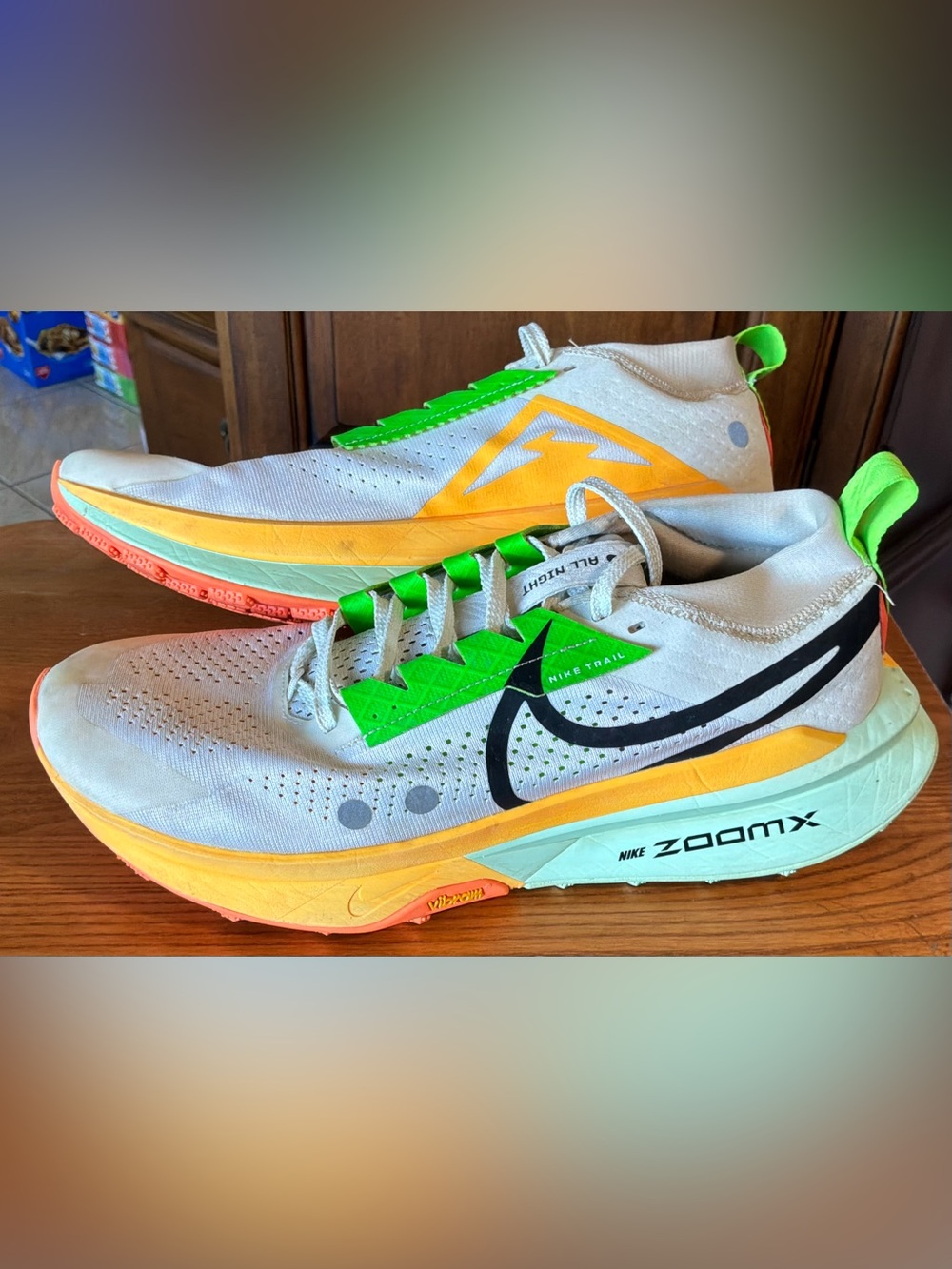 Nike ZoomX Ultrafly Trail Men's Trail Running Low Top Shoes White/Green 11.5